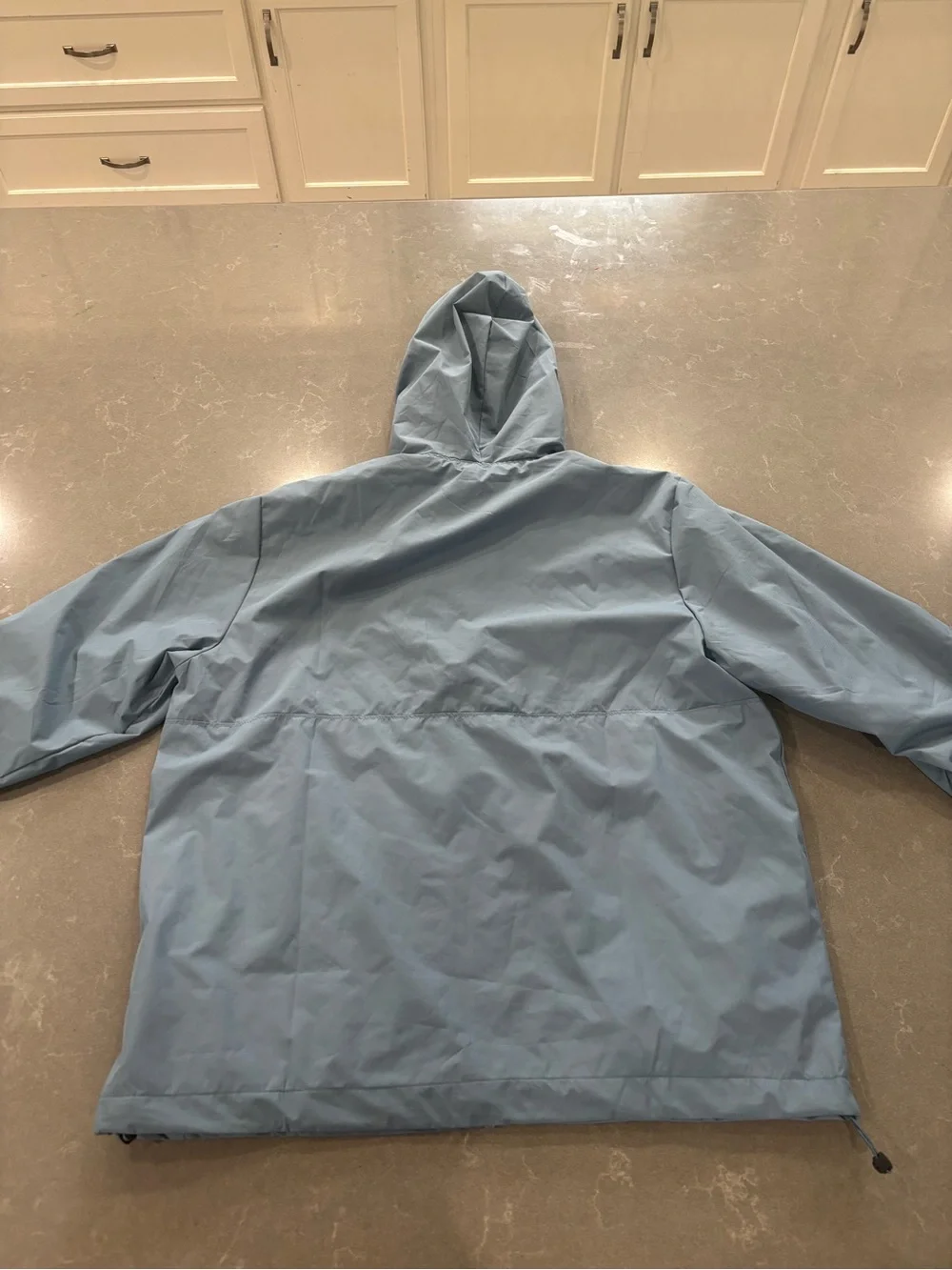 Eddie Bauer Light Blue Hooded Waterproof Rain Jacket